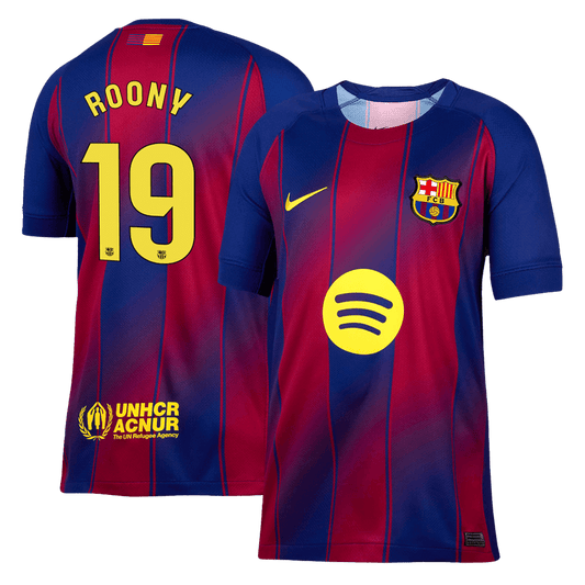 ROONY #19 Barcelona Thuisshirt 2025/26 Rood en Blauw - Geweldig