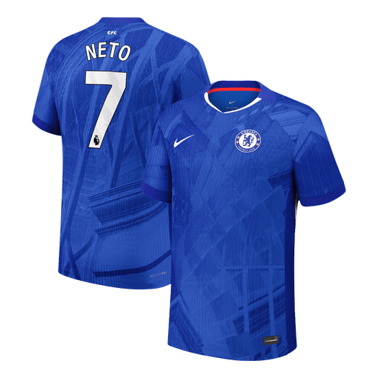 NETO #7 Chelsea Thuisshirt 2025/26 Blauw Authentiek