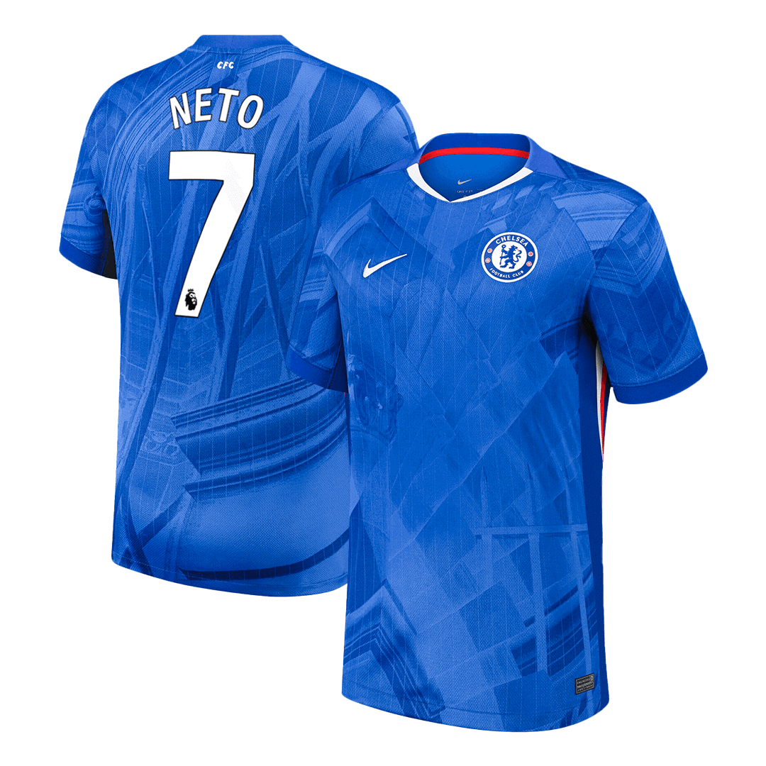 NETO #7 Chelsea Thuisshirt 2025/26 Blauw - Super