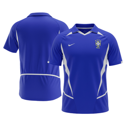 Retro Brazilië Uitshirt 2002 Blauw