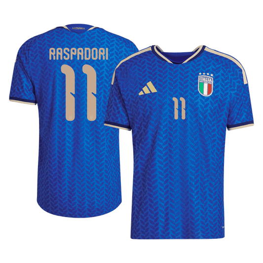 RASPADORI #11 Italië Thuis Wereldkampioenschap 2026 Shirt Blauw Speler