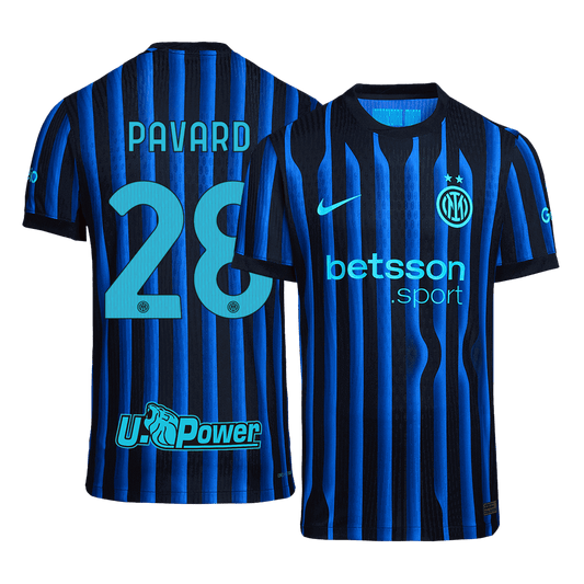 PAVARD #28 Inter Milan Thuisshirt 2025/26 Blauw&Zwart Authentiek