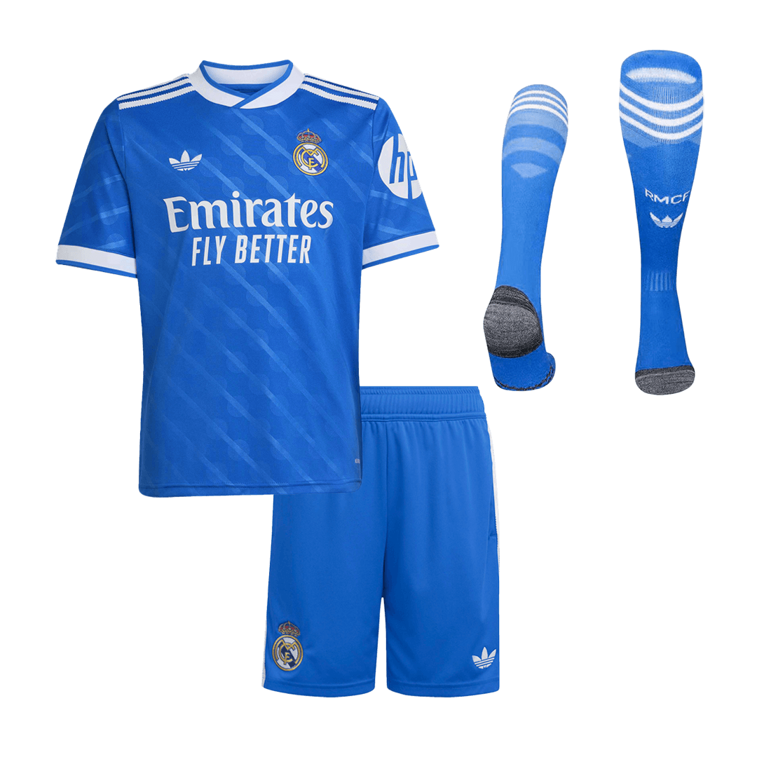 Real Madrid Derde Shirt Kit 2025/26 Kinder Blauw