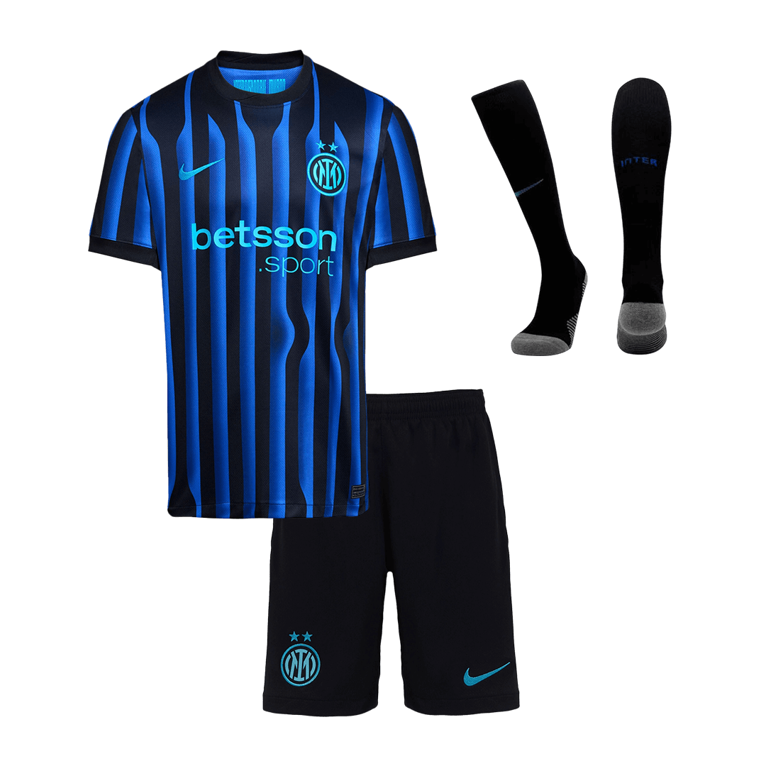 Inter Milan Thuisshirt Kit 2025/26 Junior Blauw&Zwart