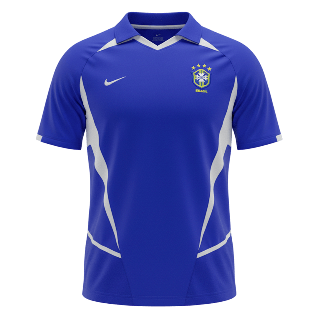Retro Brazilië Uitshirt 2002 Blauw