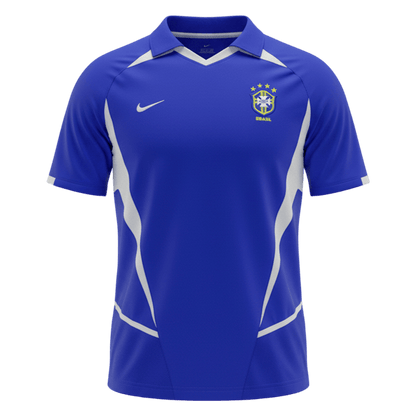 Retro Brazilië Uitshirt 2002 Blauw