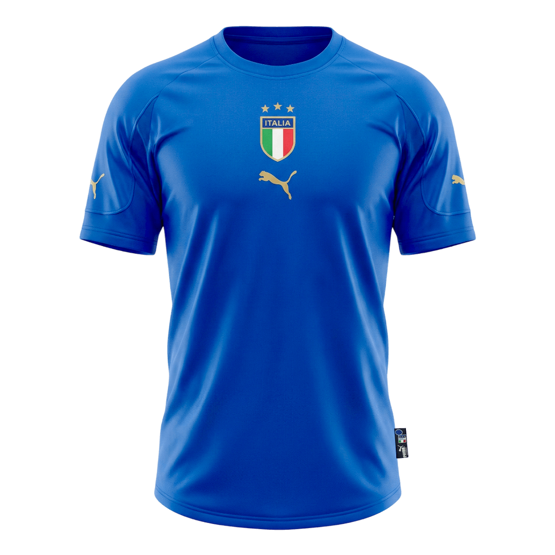 Retro Italië Thuisshirt 2004 Blauw