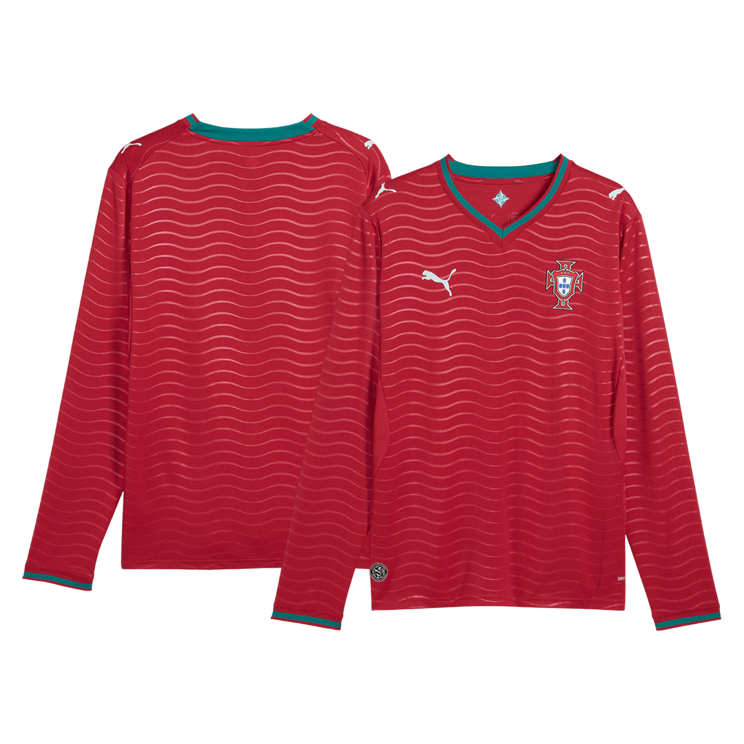 Portugal Thuisvoetbalshirt Lange Mouwen - Wereldkampioenschap 2026 Rood