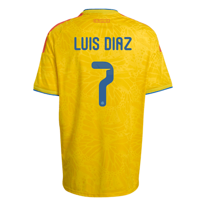 LUIS DÍAZ #7 Colombia Thuisshirt Wereldkampioenschap 2026 Geel