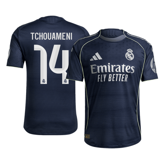 TCHOUAMENI #14 Real Madrid Uitshirt 2025/26 Marineblauw Authentiek