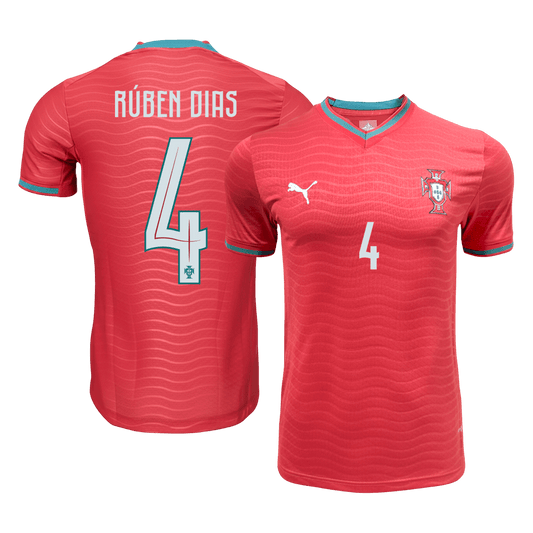 RÚBEN DIAS #4 Portugal Thuisshirt - Wereldkampioenschap 2026 Rood Speler
