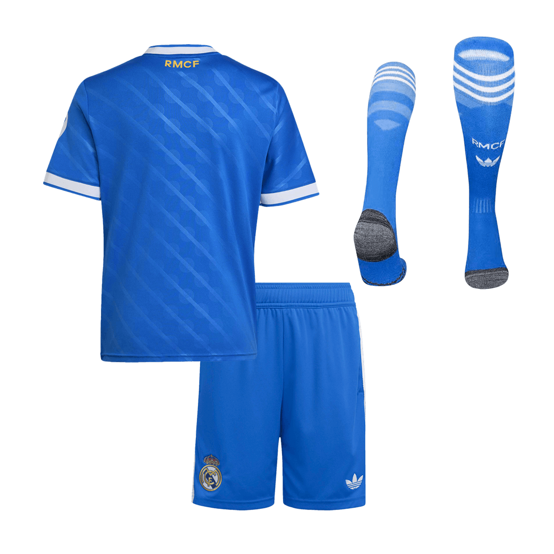 Real Madrid Derde Shirt Kit 2025/26 Kinder Blauw