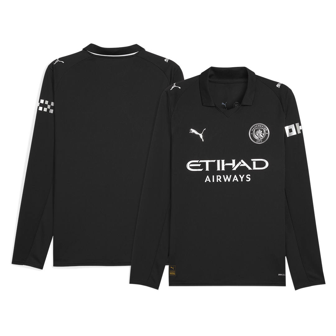 Manchester City Uitshirt Lange Mouwen 2025/26 Zwart
