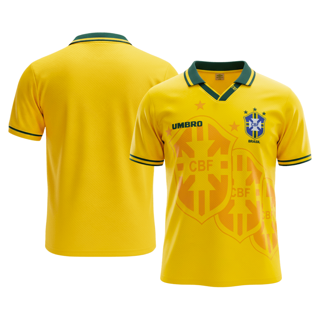 Retro Brazilië Thuis Shirt 1994 Geel